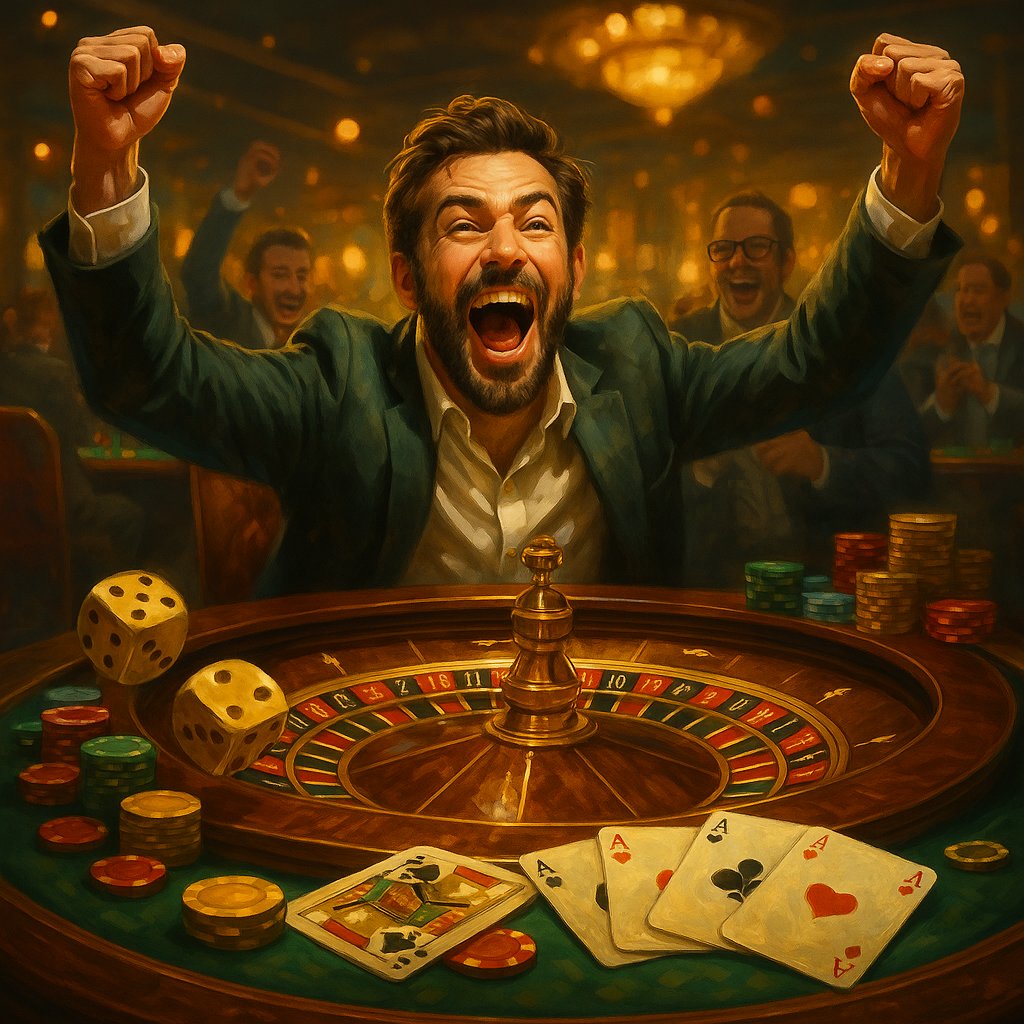 Live casino dealer at table representing casino games